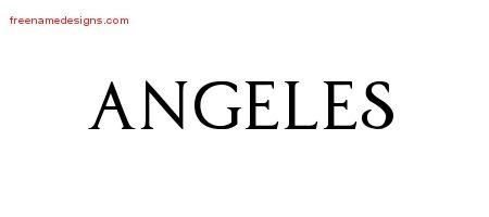 Angeles Regal Victorian Name Tattoo Designs