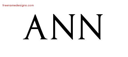 Ann Regal Victorian Name Tattoo Designs
