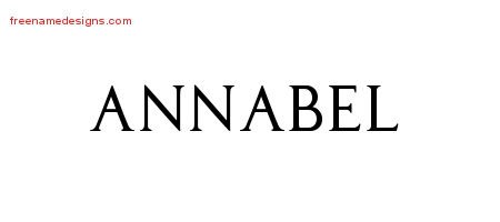 Annabel Regal Victorian Name Tattoo Designs