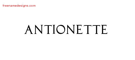Antionette Regal Victorian Name Tattoo Designs