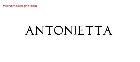 Antonietta Regal Victorian Name Tattoo Designs