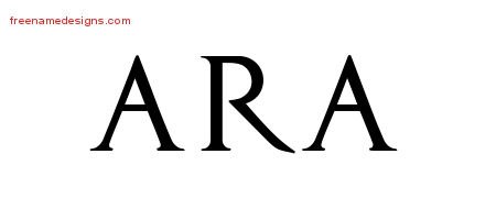 Ara Regal Victorian Name Tattoo Designs