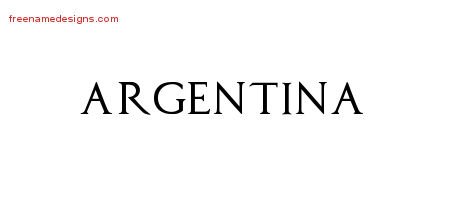 Argentina Regal Victorian Name Tattoo Designs
