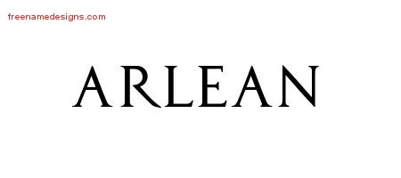 Arlean Regal Victorian Name Tattoo Designs