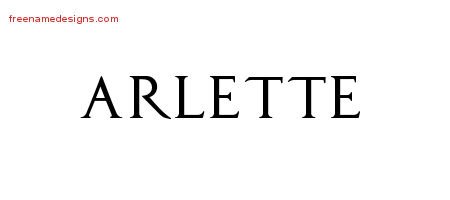 Arlette Regal Victorian Name Tattoo Designs