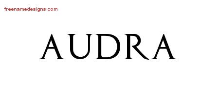 Audra Regal Victorian Name Tattoo Designs