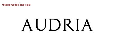 Audria Regal Victorian Name Tattoo Designs