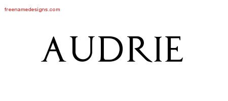 Audrie Regal Victorian Name Tattoo Designs