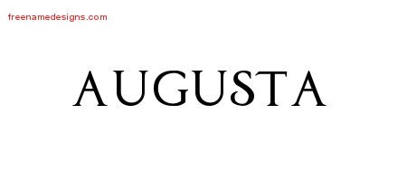 Augusta Regal Victorian Name Tattoo Designs