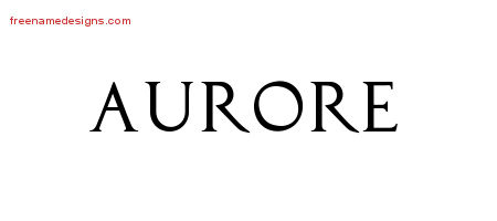 Aurore Regal Victorian Name Tattoo Designs