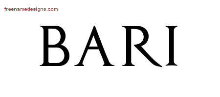 Bari Regal Victorian Name Tattoo Designs