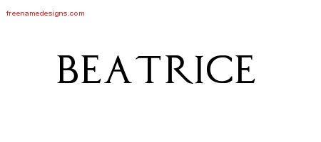 Beatrice Regal Victorian Name Tattoo Designs
