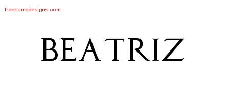 Beatriz Regal Victorian Name Tattoo Designs