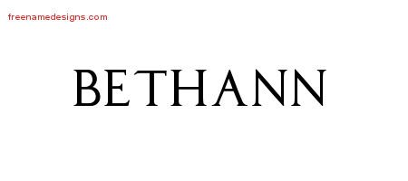 Bethann Regal Victorian Name Tattoo Designs