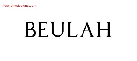 Beulah Regal Victorian Name Tattoo Designs