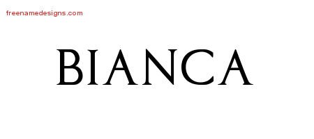 Bianca Regal Victorian Name Tattoo Designs