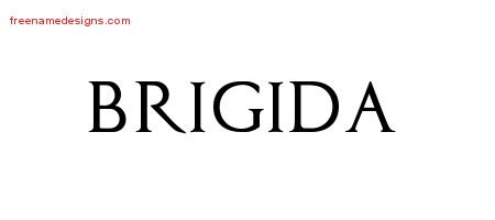 Brigida Regal Victorian Name Tattoo Designs