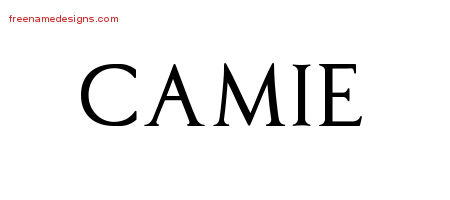 Camie Regal Victorian Name Tattoo Designs