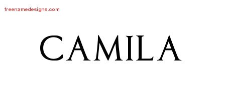 Camila Regal Victorian Name Tattoo Designs