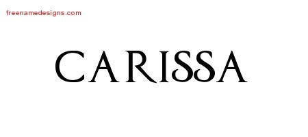 Carissa Regal Victorian Name Tattoo Designs