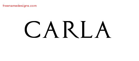 Carla Regal Victorian Name Tattoo Designs