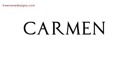 Carmen Regal Victorian Name Tattoo Designs