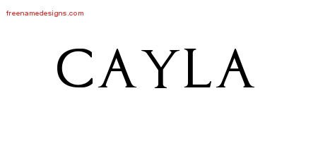 Cayla Regal Victorian Name Tattoo Designs