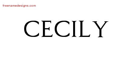 Cecily Regal Victorian Name Tattoo Designs