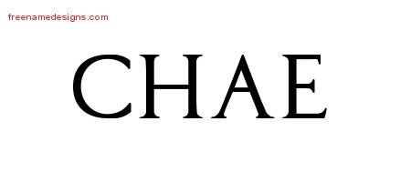 Chae Regal Victorian Name Tattoo Designs