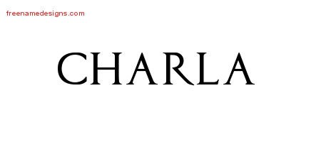 Charla Regal Victorian Name Tattoo Designs
