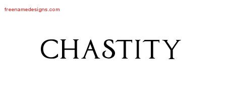 Chastity Regal Victorian Name Tattoo Designs