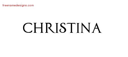 Christina Regal Victorian Name Tattoo Designs