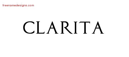 Clarita Regal Victorian Name Tattoo Designs