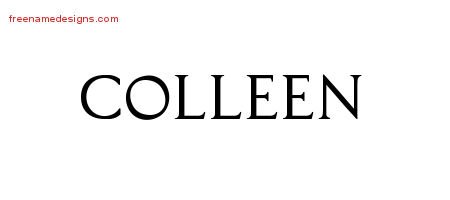 Colleen Regal Victorian Name Tattoo Designs