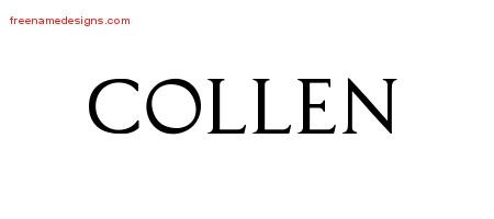 Collen Regal Victorian Name Tattoo Designs