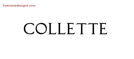 Collette Regal Victorian Name Tattoo Designs