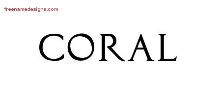Coral Regal Victorian Name Tattoo Designs
