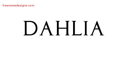 Dahlia Regal Victorian Name Tattoo Designs