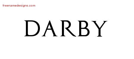 Darby Regal Victorian Name Tattoo Designs