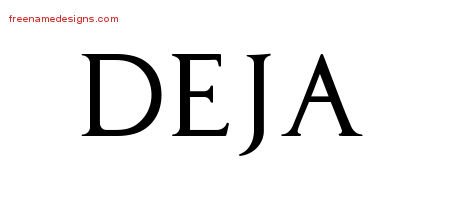Deja Regal Victorian Name Tattoo Designs