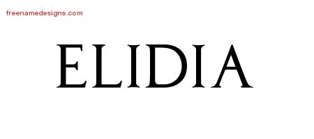 Elidia Regal Victorian Name Tattoo Designs