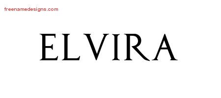 Elvira Regal Victorian Name Tattoo Designs