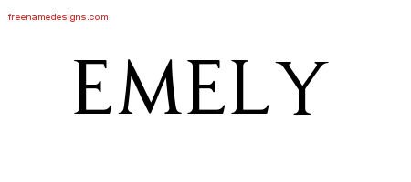 Emely Regal Victorian Name Tattoo Designs