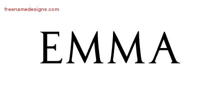 Emma Regal Victorian Name Tattoo Designs