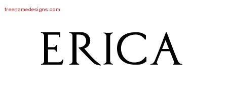 Erica Regal Victorian Name Tattoo Designs