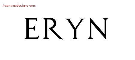 Eryn Regal Victorian Name Tattoo Designs