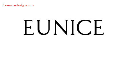 Eunice Regal Victorian Name Tattoo Designs