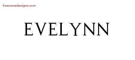 Evelynn Regal Victorian Name Tattoo Designs