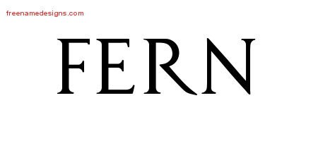 Fern Regal Victorian Name Tattoo Designs