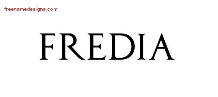Fredia Regal Victorian Name Tattoo Designs